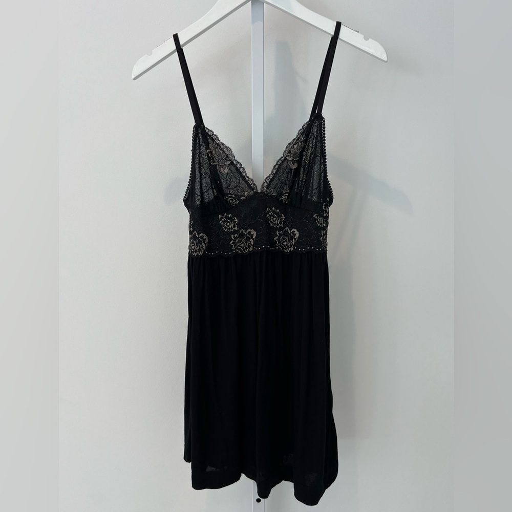 ON GOSSAMER BLACK GOLD BABY DOLL SLEEPWEAR SIZE S